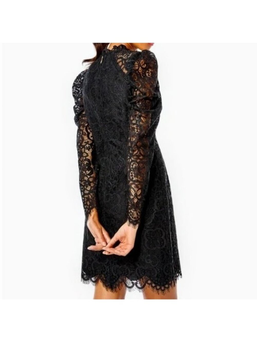 Lilly Pulitzer Ayler Dress Women's Size 00 Black Two-Tone Lace New With Tag - Picture 2 of 5